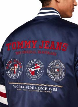 Veste bomber Tommy Jeans Varsity Explorer marine pour homme