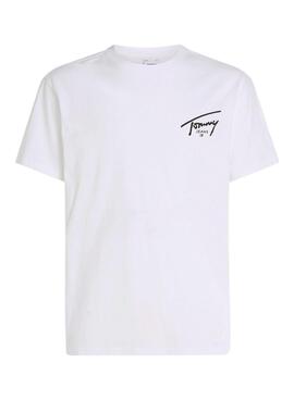 T-shirt Tommy Jeans Signature blanc pour homme