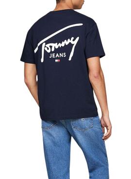 T-shirt Tommy Jeans Signature marine pour homme