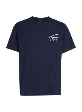 T-shirt Tommy Jeans Signature marine pour homme