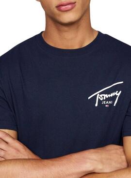 T-shirt Tommy Jeans Signature marine pour homme