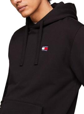 Sweat à capuche noir Tommy Jeans pour homme