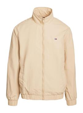 Veste coupe-vent Tommy Hilfiger Essential beige pour homme.