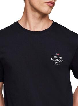 T-shirt Tommy Hilfiger Stack marine pour homme