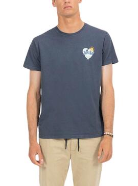 T-shirt El Pulpo Cœur bleu marine pour homme