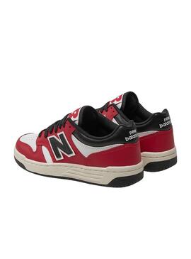 Chaussures New Balance 480 rouge blanc et noir