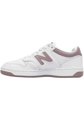 Chaussures New Balance 480 blanches et roses pour fille