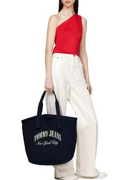 Sac Tommy Jeans Hot Summer Tote Marine pour Femme