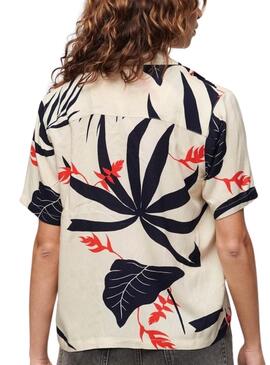 Chemise Superdry Beach Resort Beige pour Femme