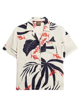 Chemise Superdry Beach Resort Beige pour Femme