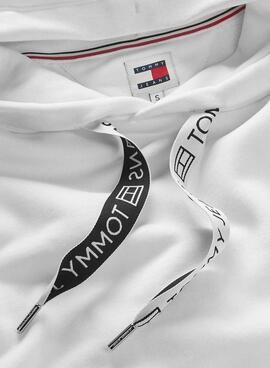 Sweatshirt Tommy Jeans Boxy Fit blanc pour femme.