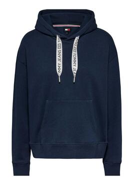 Sweatshirt Tommy Jeans Boxy Fit marine pour femme