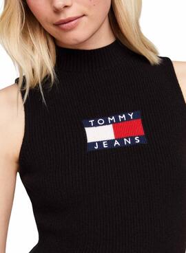 Robe Tommy Jeans Center Flag noir pour femme