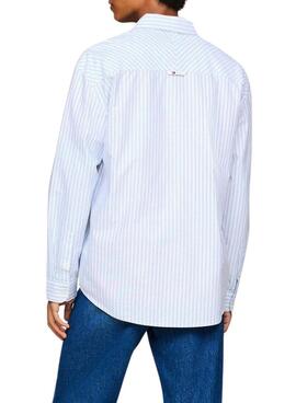 Chemise Tommy Jeans Stripe Classics à rayures bleues pour homme