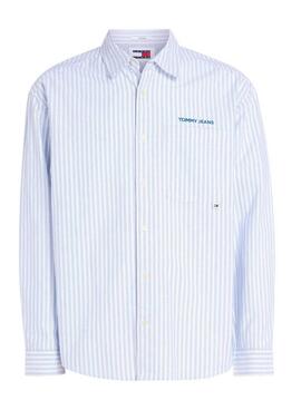 Chemise Tommy Jeans Stripe Classics à rayures bleues pour homme