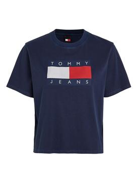 T-shirt Tommy Jeans Flag bleu marine pour femme