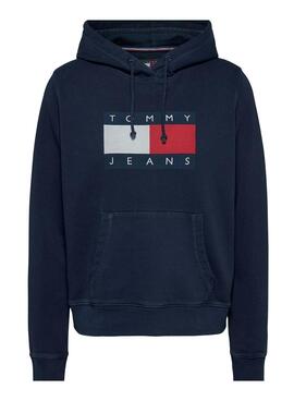 Sweatshirt Tommy Jeans Reg Flag marine pour homme