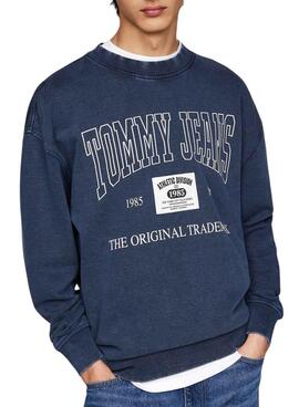 Sweatshirt Tommy Jeans Relaxed Archive bleue pour homme