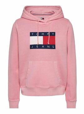 Sweatshirt Tommy Jeans Reg Flag rose pour femme