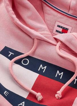 Sweatshirt Tommy Jeans Reg Flag rose pour femme