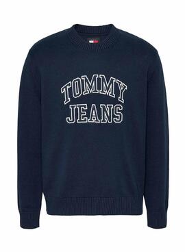 Maillot Tommy Jeans Logo Retro bleu marine pour homme