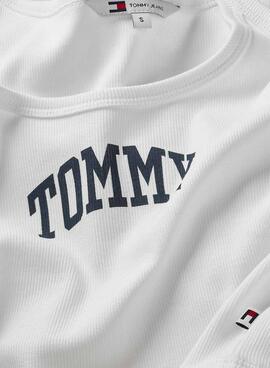 Haut Tommy Jeans Varsity blanc pour femme