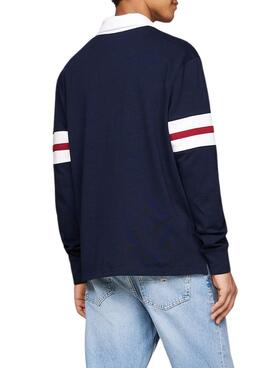 Polo Tommy Jeans Varsity bleu marine pour homme