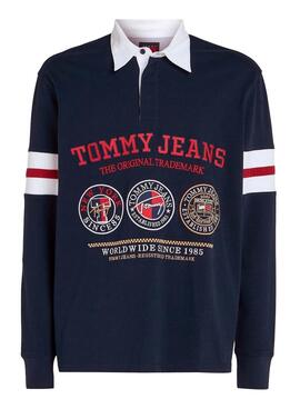 Polo Tommy Jeans Varsity bleu marine pour homme