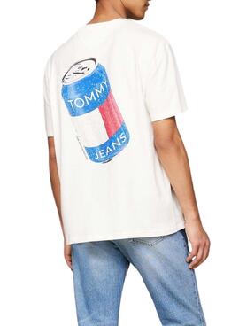 T-shirt Tommy Jeans Fun Novelty blanc pour homme.