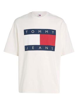 T-shirt Tommy Jeans Big Flag blanc pour homme