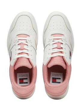 Baskets rétro roses et blanches Tommy Jeans pour femme