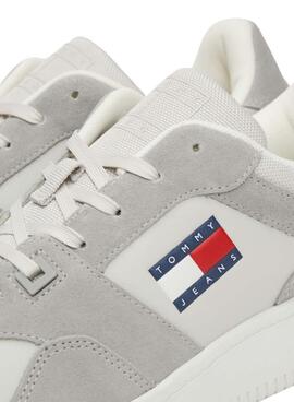 Chaussures Tommy Jeans Basket gris et blanc pour homme