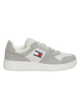 Chaussures Tommy Jeans Basket gris et blanc pour homme