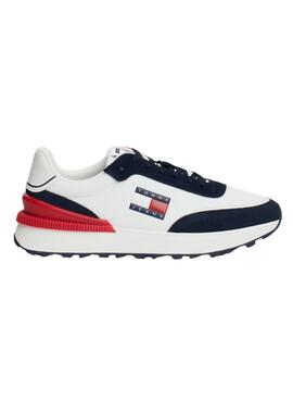 Chaussures Tommy Jeans Technical Runner bleues et blanches pour hommes