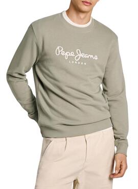 Sweatshirt Pepe Jeans Saul Crew verte pour homme