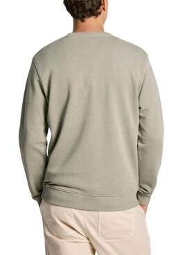 Sweatshirt Pepe Jeans Saul Crew verte pour homme