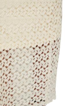 Jupe au crochet Vila Vilaura beige pour femme