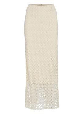 Jupe au crochet Vila Vilaura beige pour femme