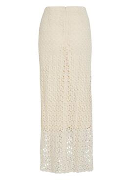 Jupe au crochet Vila Vilaura beige pour femme