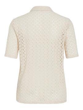 Chemise crochet Vila Vilaura beige pour femme