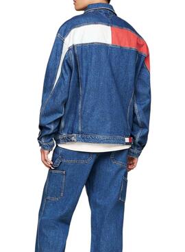 Veste Tommy Jeans Aiden Oversize en denim bleu pour homme