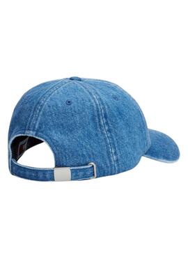 Casquette Tommy Jeans Heritage en jean bleu pour femme et homme