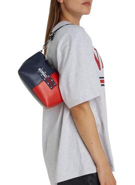 Sac Tommy Jeans Archive rouge et marine pour femme