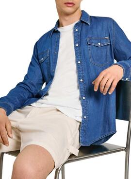 Chemise Pepe Jeans en denim régulier pour homme.