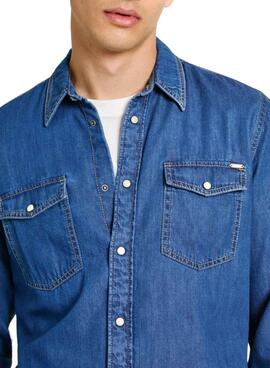 Chemise Pepe Jeans en denim régulier pour homme.