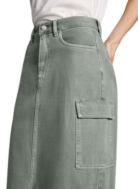 Jupe Pepe Jeans Maxi verte pour femme