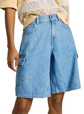 Shorts Pepe Jeans Worker bleues pour femme