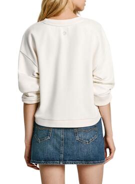 Sweatshirt Pepe Jeans Edeline blanc pour femme