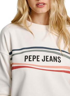 Sweatshirt Pepe Jeans Edeline blanc pour femme