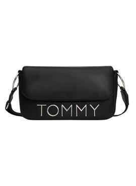 Sac Tommy Hilfiger Bold Elongated Flap noir pour femme